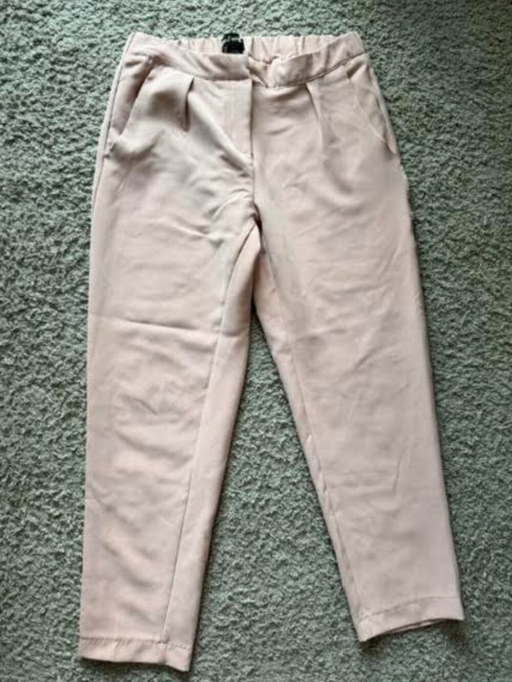 Karen Kane Women’s Blush Pink Pleated Ankle Pants Tapered Leg Size L